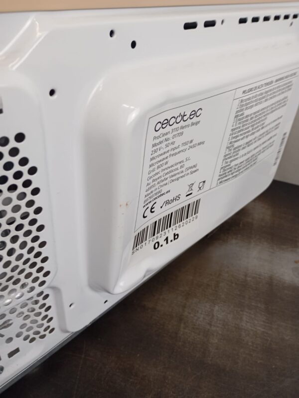 Cecotec Proclean 3010 Retro Yellow Mechanical Microwave 20L – pilt 5