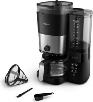 Philips All-in-1 Filter Coffee Machine, Integrated Cone Grinder for Freshly Ground Coffee