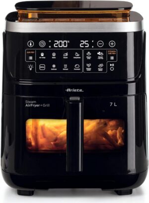 Ariete 4636 Air Fryer with Steam Function + Grill, 1700 W