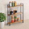 Metaltex York Lava 2 Tier Spice Rack - Acacia Wood Metal Black